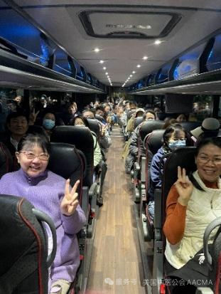 Practitioners and students on the bus to Sacramento at 5:30 a.m.